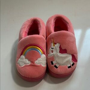 Pink Unicorn and Rainbow Slippers